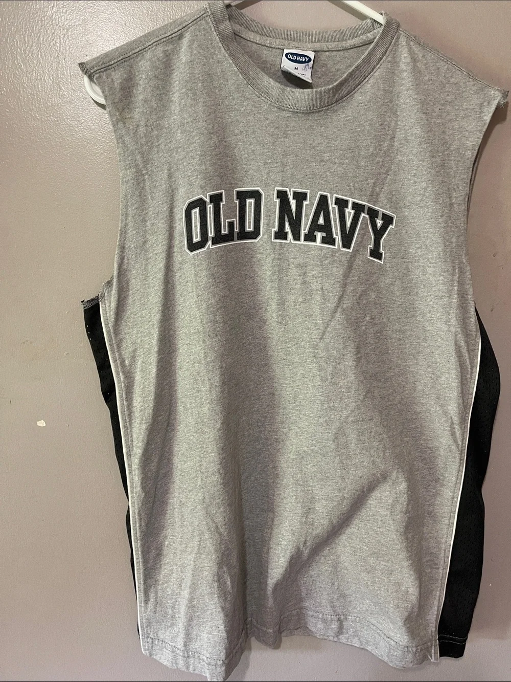 Old Navy Gray Sleeveless Tank with Black Logo